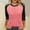 Watermelon Red, variant on 3/4 Sleeve Tops for Women Workout Jersey Shirts Baseball Style Raglan Tshirts Casual Color Block Tees Comfy Steetwear Women's 3/4 Shoulder Sleeve Color Blocked T Shirt Top Watermelon Red M