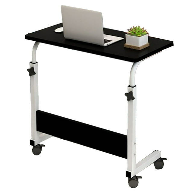 Liftable Bedside Table, 60 X 40cm C Shape Metal Frame Mobile Laptop Desk Bedside Laptop End Side Desk for Home Sofa Dining Table, Computer Desk