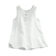 thumbnail image 2 of Fznquz Loose Tank Top for Women Button up Plus Size Casual Cotton Linen White Solid Teen Tank Tops 5.00, 2 of 6