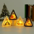 thumbnail image 4 of Yucurem Christmas Hanging Triangle Lantern with LED Lights, Light Up Christmas Theme Night Light for Christmas Tree & Home Decor Gifts (White Santa), 4 of 9