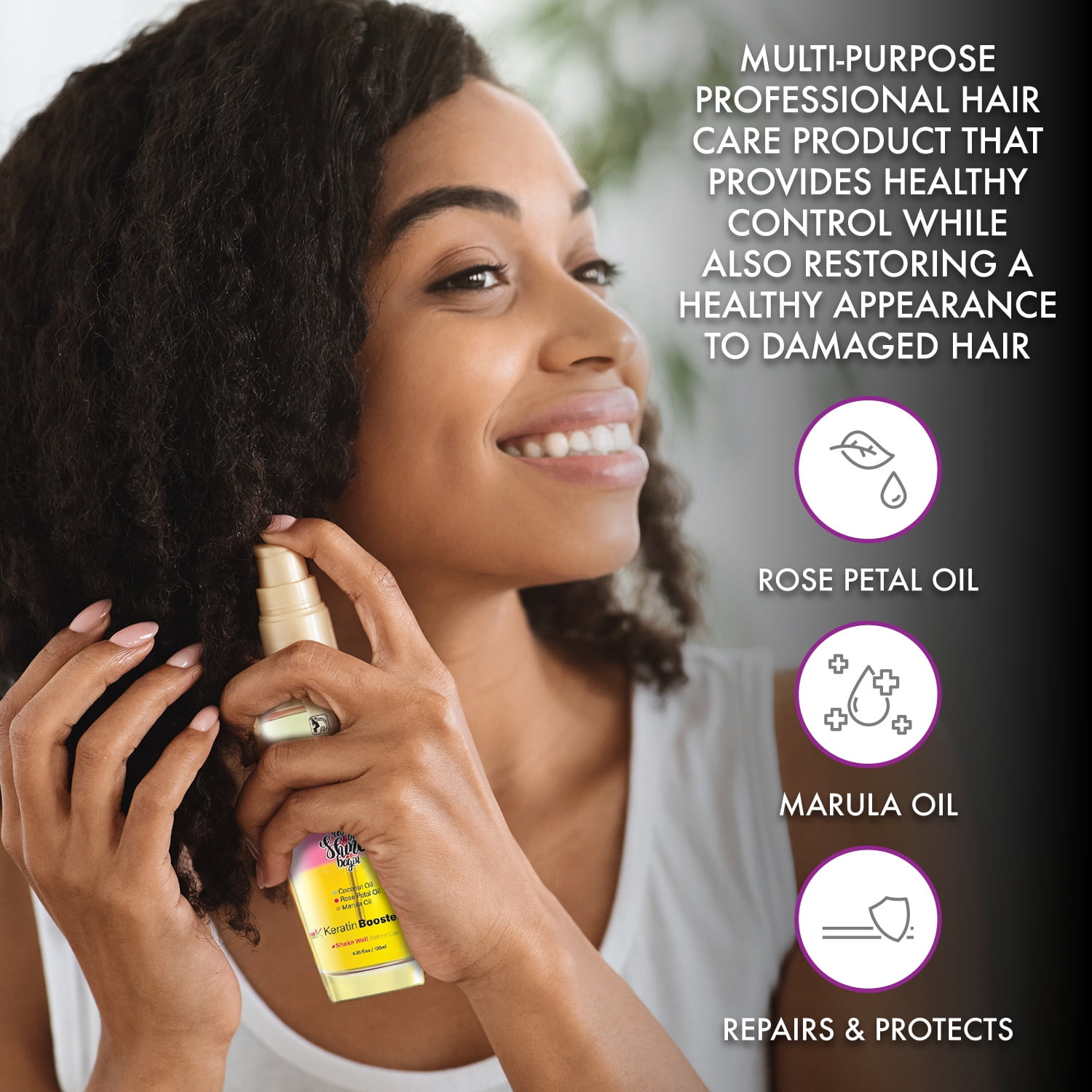 Flawless Magic Oil Hair Serum | Coconut Oil, Rose Petal Oil,  Marula Oil with Keratin Booster