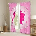 thumbnail image 3 of Jejeloiu Princess Silhouette Blackout Curtains,Cute Bow Knot Curtains Pack of 2 (38x45 Each),Colorful Diamond Window Curtains For Princess,Ultra Soft Bedroom Decor, 3 of 6