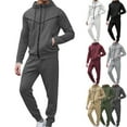 thumbnail image 6 of 2 Piece Sweatsuits for Men Long Sleeve Full Zip Tracksuits Athletic Jogging Running Gym Workout Casual Outfits Black,L, 6 of 6