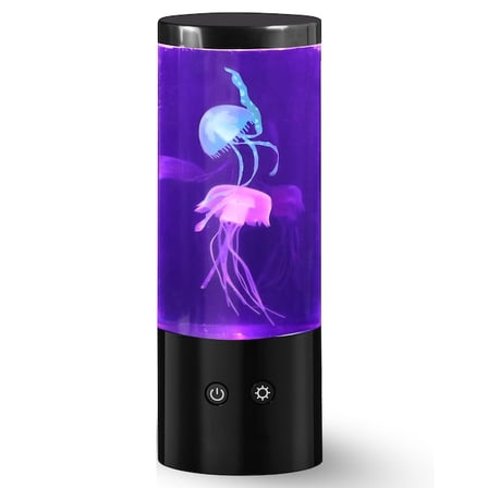 Lite Trends 9" Jellyfish Lamp with 7 RGB Color Modes – Includes 2 Multicolor Jellyfish, Whisper-Quiet Motor, USB Powered Mood Light for Bedroom or Desk