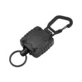 thumbnail image 3 of Llavero retráctil con gadget de carabinero telescópico ajustable portátil flexible cabronea de insignia de identificación de alambre para acampar de Negro, 3 of 8