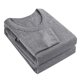 thumbnail image 4 of Ceisia Men's Solid Thickened Crew Neck Long Sleeve Thermal Top Fleece Base Layer Gray L Gifts, 4 of 5