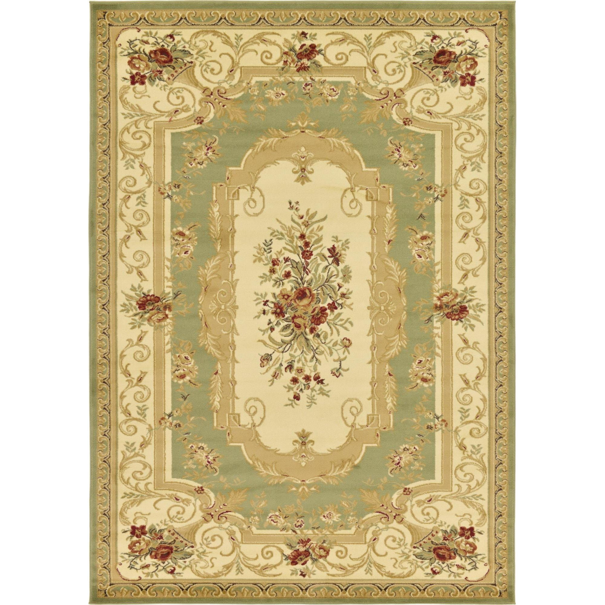 Unique Loom Henry Versailles Rug Green/Cream 7' 1" x 10' Rectangle