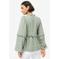 thumbnail image 2 of Ellos Women's Ruffle Trim V-Neck Babydoll Blouse, 2 of 3