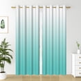 thumbnail image 5 of Nanqianyi Teal Ombre Blackout Curtains for Bedroom Living Room, Thermal Insulated Teal White Gradient Drapes Grommet Top, Set of 2 Panels, 52"W x 96"L, 5 of 7