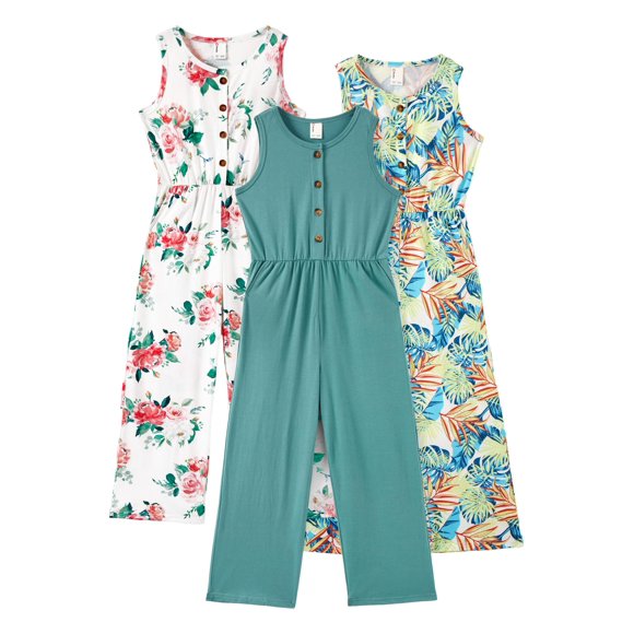 PATPAT Conjunto de 3 Enteritos sin Mangas para Niñas Talla 10-12