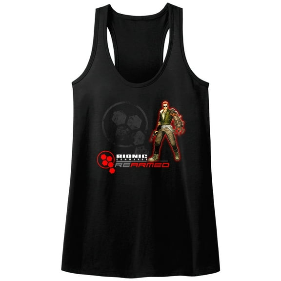 Bionic Commando Rearmed Black Junior Women's Racerback Tank Top T-Shirt