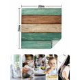 thumbnail image 4 of Farmhouse Teal Brown Cloth Napkins Set of 8 Reusable Dinner Napkins, Vintage Wooden Striped Cocktail Napkin Washable Table Napkins for Wedding/Holiday Party/Baby Shower 20"x20", 4 of 7