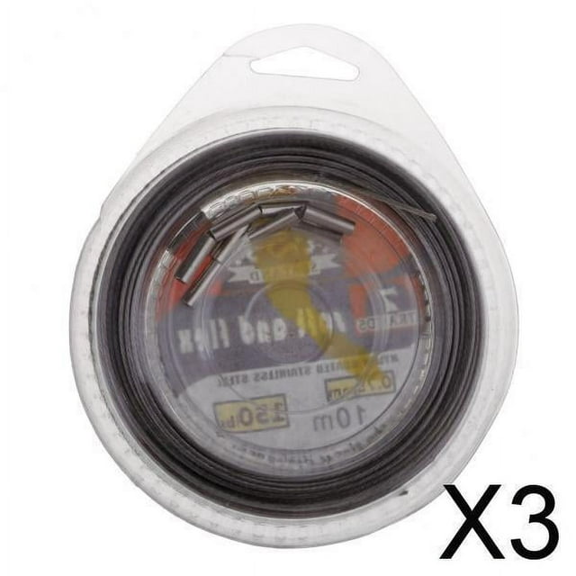 Colaxi 3-4pack Stainless Steel Wire Lures Leader Trace Fishing Lines 10m 150LB 3 Pcs