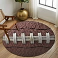 thumbnail image 3 of Rugby Texture Washable Area Rug&nbsp;5 ft Usa Sport Soft Round&nbsp;Rugs for Living Room, Non Slip Carpet for Bedroom&nbsp;Entryway Dining Room, 3 of 9