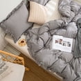 thumbnail image 4 of Move Over Gray Ruffle Pillow Shams Queen Ruffled Pattern Light Grey Boho Standard Pillowcases 100% Washed Microfiber, 4 of 6