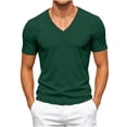 thumbnail image 2 of HAOTAGS Men’s V-Neck Short Sleeve Running T-Shirt Breathable Mesh Fabric Moisture-Wicking Lightweight & Sporty Fit Tops Green Size 2XL, 2 of 10