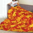 thumbnail image 6 of Pofeuu Vintage maple leaves autumn Print Ultra-Soft Micro Fleece Blanket,for Bed Or Sofa,All Season Throw Blankets Flannel Blanket-40"x30", 6 of 7