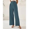 thumbnail image 3 of BTFBM Women Wide Leg Dress Pants High Waisted Button Pleated Business Casual Trousers Office Work Palazzo Pants, 3 of 9