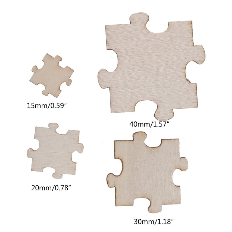 ✪ 100 Pcs/Set Unfinished Wooden Jigsaw Freeform Blank Puzzles