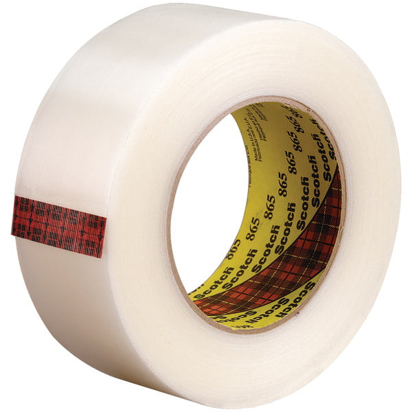 60 yd 0.75 Width Scotch T914865112PK White #8651 Strapping Tape Pack of 12 Length 