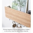 thumbnail image 4 of Organizador de pared magnético - Ganchos para llaves y bandeja para almacenamiento Acero + Madera Una caja colgante de almacenamiento multifuncional blanca 18 * 9,6 * 2,6 cm, 4 of 5