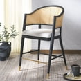 thumbnail image 2 of SAFAVIEH Couture Rogue Square Mid Back Bar Stool, Black/Natural, 2 of 13