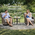 thumbnail image 5 of Bellefurn Outdoor Swivel Rocker Patio Chairs with 6 inch Thick Cushions,Outdoor Swivel Chairs with Table,Patio Swivel Glider Chairs Wicker Outdoor Patio Furniture Set for Porch Balcony Deck, 5 of 12