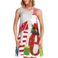 thumbnail image 1 of Easygdp Christmas Gnome With Love para Vestido Transpirable de Mujer, Vestido Suelto de Manga Corta con Pliegues y Bolsillos para el Verano, 1 of 7