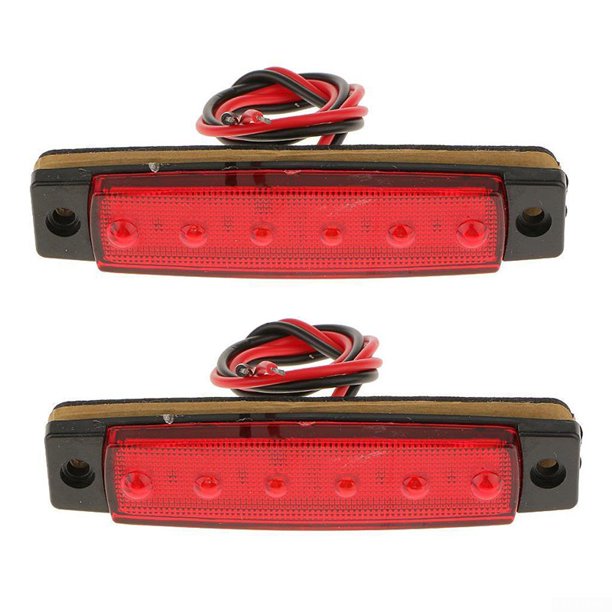 6LED Red Sealed Turn Brake Stop Tail Lights Lamps Kit For Truck