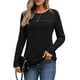 thumbnail image 2 of Camisa de Larga con Encaje para Mujer, Top de Otoño, Moda Elegante, Informal, Tipo Túnica, Suéter, Ropa de . Negro S, 2 of 8