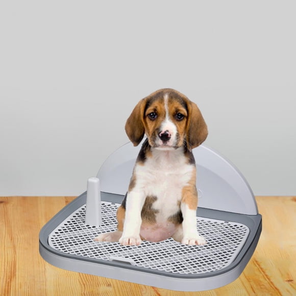 Bandeja de baño para perros, valla para orinal, poste extraíble, fondo antideslizante, evita salpicaduras, mantiene las patas de las mascotas secas y S
