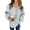 Gray, variant on Women Color Block Sweatshirt Casual V Neck Long Sleeve Pullover Top