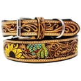thumbnail image 5 of Large 21''- 25''  Padded Leather Hand Crafted Tooled Dog Collar 60FK42, 5 of 5