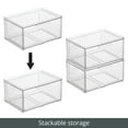 thumbnail image 4 of mDesign Plastic Wide Stackable Kitchen Storage Organizer with Pull Drawer, Clear, 4 of 8