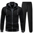 thumbnail image 4 of Mens Sweatsuits 2 Piece Set Slim Fit Hooded Full Zip Sweatshirt Jacket And Pants Casual Color Block Outfit Activewear, 4 of 4