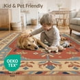 thumbnail image 4 of ODIKA 5'x7' Blue Red Elegance Persian Inspired Washable Area Rug Traditional Motifs with Modern Symmetry and Style Easy Care, Non-Shedding, Pet Friendly, for Small Living Room, Bedroom, 4 of 7