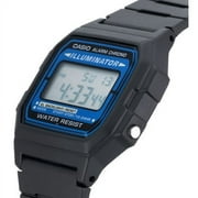 F105W-1A Men's Black Casual Classic Alarm Chrono Illuminator Digital Watch