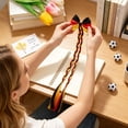 thumbnail image 4 of Miwamany Kids Flag Color Hair Braid Clips, 14.57in Cute Bow Hair Accessories for Girls, Polyester Decorative Braids, Secure Clip Base for Sports Events Parties Celebrations, Festival Themed Hairstyle, 4 of 6