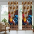 thumbnail image 5 of Outdoor Curtains for Patio Waterproof, Farmhouse Rooster Outdoor Privacy Panels Grommet, Vintage Farm Chicken Sunflower Wooden Blackout Outside Curtains for Porch/Cabana 54"x84", 1 Panel, 5 of 8