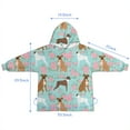 thumbnail image 7 of Cute Boxer Dog and Flowers Florals Blanket Hoodies for Kids 6-13YR Oversize Wearable Blanket Hoodies for Boys Girls Teens, 7 of 7