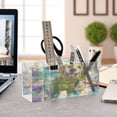 thumbnail image 2 of WOBOGO Golden Retriever Acrylic Pen Holder 4 Compartments Clear Pencil Organizer Makeup Brush Storage Case, 2 of 7