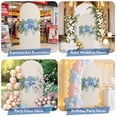 thumbnail image 6 of Hydrangea Flower Arch Backdrop Cover, Spandex Fitted Wedding Arch Cover, Pastoral Blue Bow Floral Spring Lraf Round Top Stand Covers for Birthday Ceremony Bridal Shower Party Decor 6.6x3.3 Ft, 6 of 9