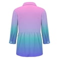 thumbnail image 5 of YVNAURA Womens Floral Print Button Down Long Sleeve Shirt Casual Tunic Blouse Loose Fit Spring Fashion 2026 Round Neck Lightweight Daily Top, Blue,L, 5 of 5