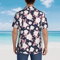 thumbnail image 6 of Fotbe Leaves Flower Hawaiian Shirt for Men Unisex Summer Beach Casual Short Sleeve Cotton Linen Button Down Shirts-Large, 6 of 9