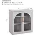 thumbnail image 2 of Glass Arched Door Sideboard Buffet Cabinet, Accent Cabinet with Adjustable Shelf, Wood Modular Credenza Storage Cabinet for Dining Room, Living Room, Entryway, White, 2 of 8