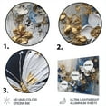 thumbnail image 3 of Designart "Butterfly Wings And Flowers Golden Blue I" Floral Metal Wall Art Prints, 3 of 5