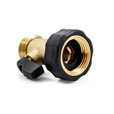Camco Brass Connector Straight Valve with Stainless Steel Shutoff Valve and Easy Grip Handles - Easily Connects To Standard Water Hose