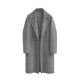 thumbnail image 2 of Niaviben Wool Winter Coats for Women Lapel Coat Longline Coat Winter Jackets for Women's Winter Coat Women's Jackets Coats for Women Gray L, 2 of 6