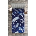 thumbnail image 3 of Ambesonne Outer Space Quilted Bedspread Set 2 Pcs, Whale Planet Cosmos, Twin Size, Navy Purple Grey, 3 of 3