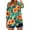 A398 Orange, variant on Womens Tropical Hibiscus Print Button Down Shirt 3/4 Sleeve V Neck Boho Hawaiian Beach Tunic Loose Fit Flare Summer Blouse Fashion Apparel Tops Shirts